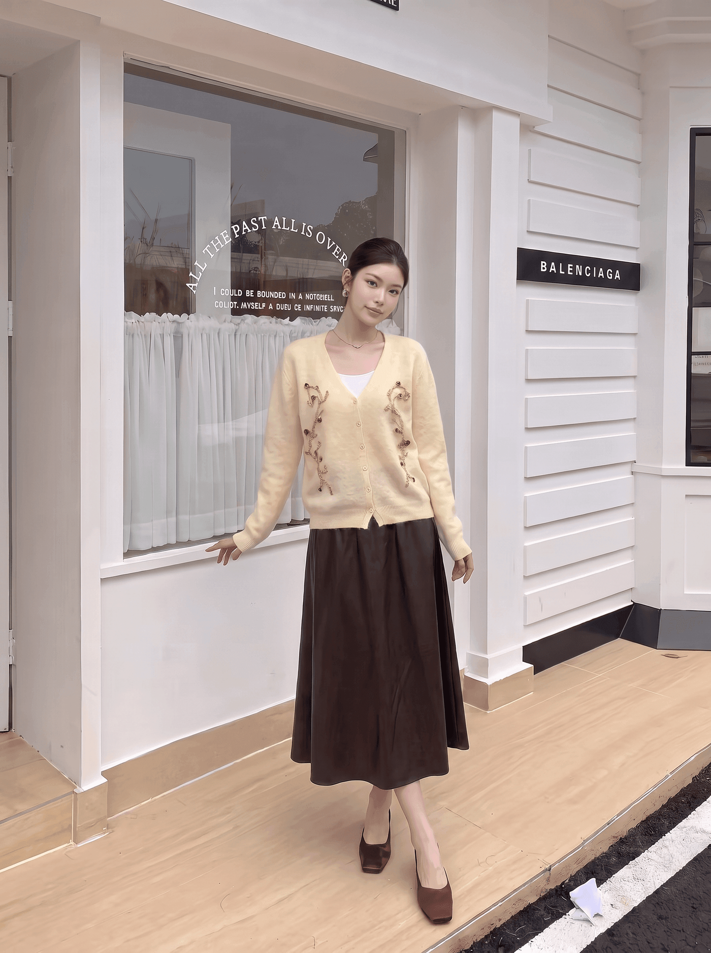 SXYSC01908 Heavy Beaded Knit Cardigan Coat - Autumn/Winter New Arrival