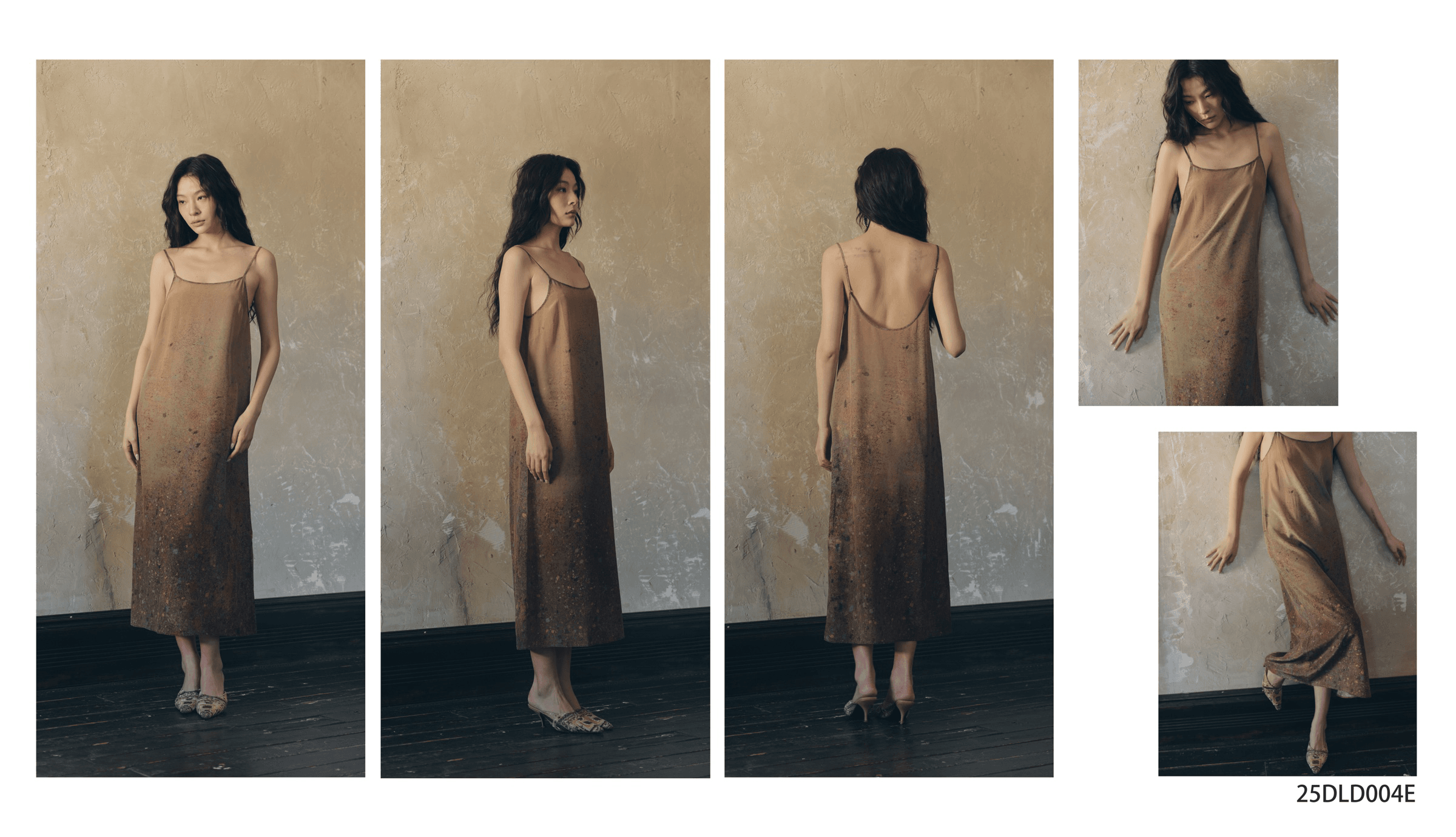 dili brown gradient slip dress style 25DLD004E