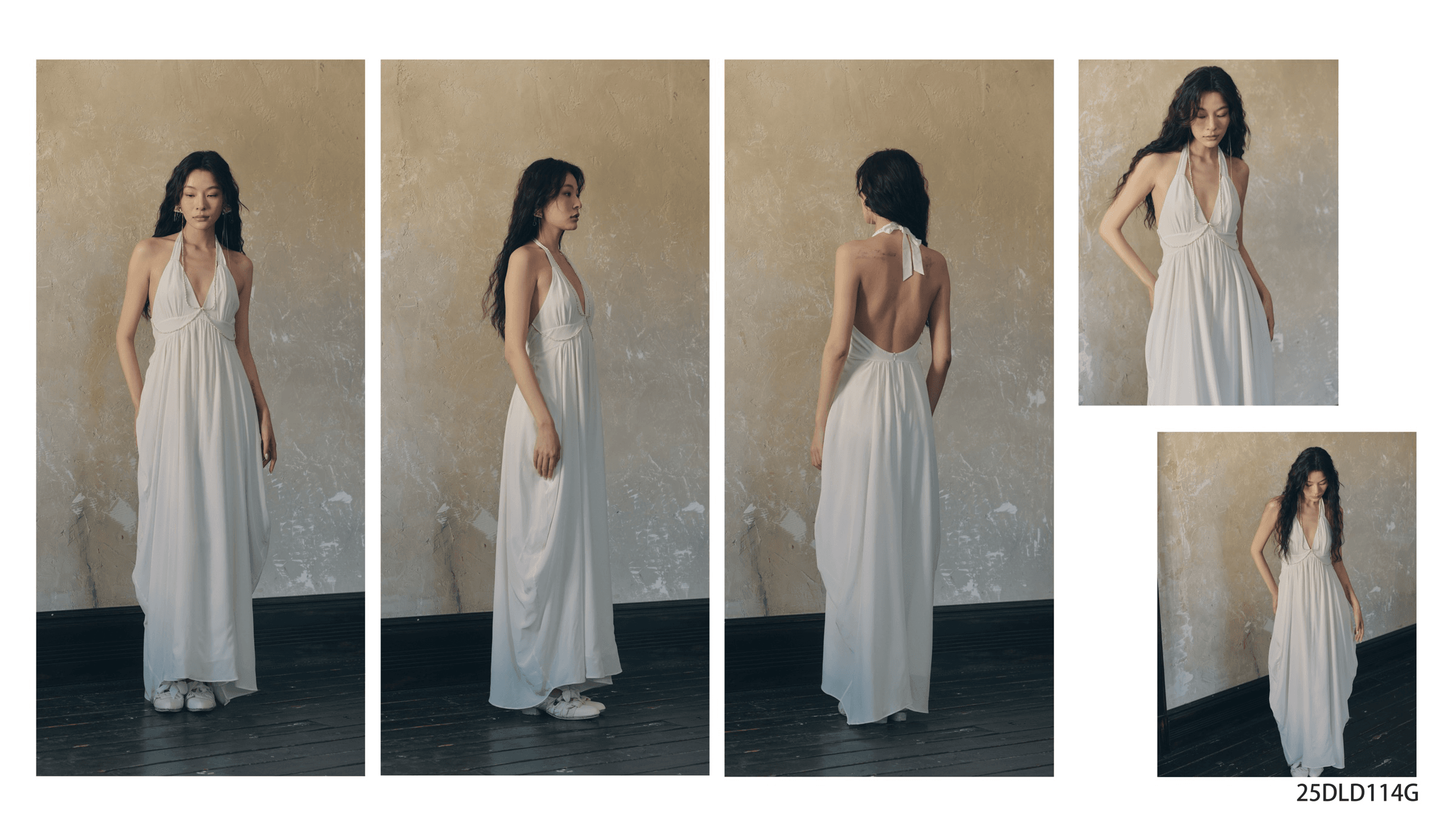 dili ivory halter-neck floor-length gown style 25DLD114G